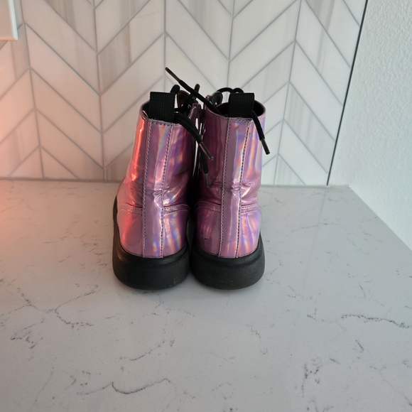 Holographic Pink Kids Boots - Picture 2 of 2